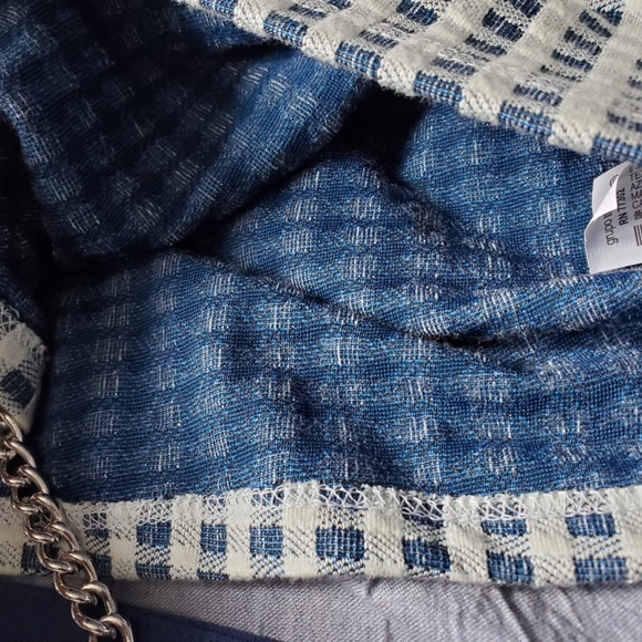*Clearance*❗❗Zara Trafaluc Off Shoulder Blue Checkerboard Blouse - Picture 3 of 8